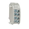 Clemă derivaţie izolată, 35mmp, 1P, 4 pct conectare, gri, Cupru-Aluminiu