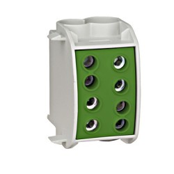 Clemă derivaţie izolată, 70mmp, 1P, verde, Cupru