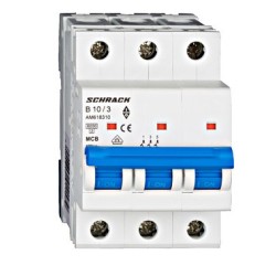 Întreruptor automat modular (MCB) AMPARO 6kA, B 10A, 3-poli