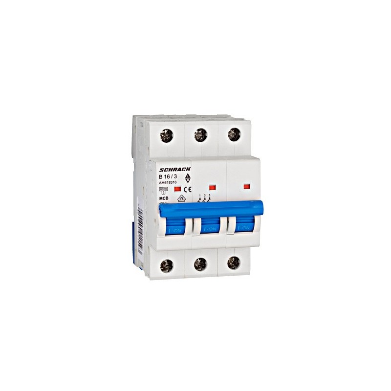 Întreruptor automat modular (MCB) AMPARO 6kA, B 16A, 3-poli