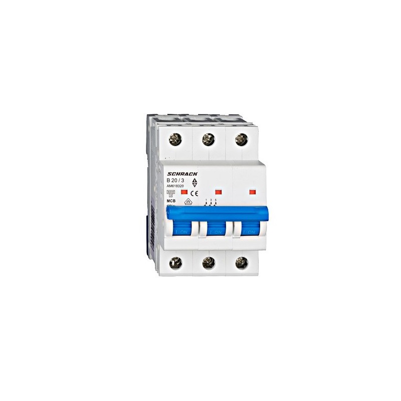 Întreruptor automat modular (MCB) AMPARO 6kA, B 20A, 3-poli