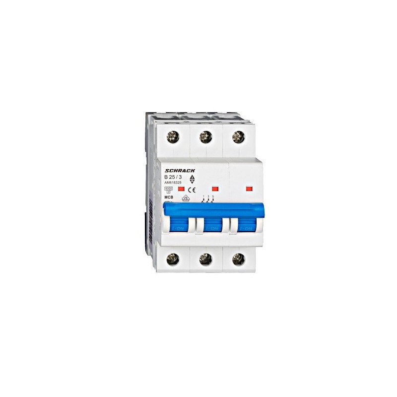 Întreruptor automat modular (MCB) AMPARO 6kA, B 25A, 3-poli