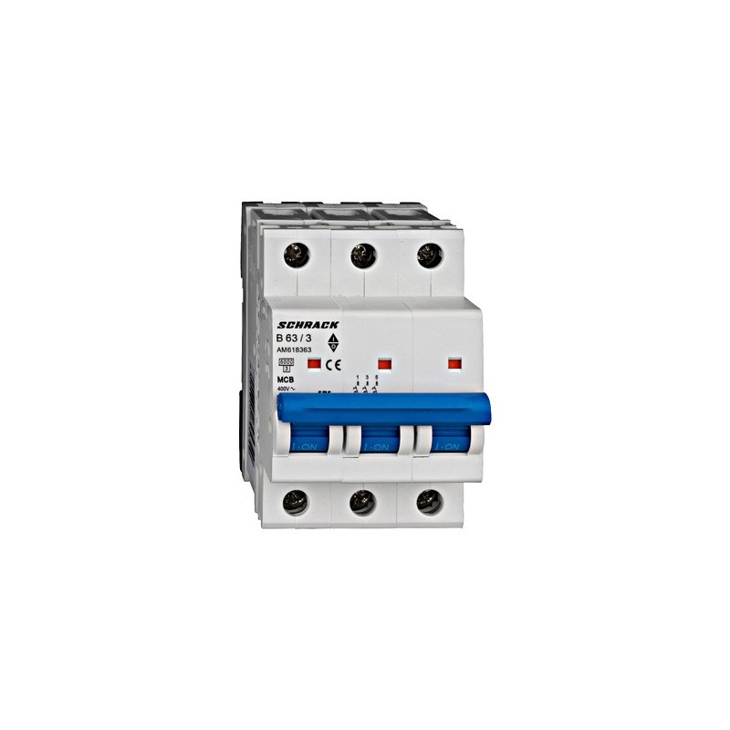 Întreruptor automat modular (MCB) AMPARO 6kA, B 63A, 3-poli