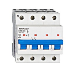 Întreruptor automat modular (MCB) AMPARO 6kA, B 10A, 3P+N