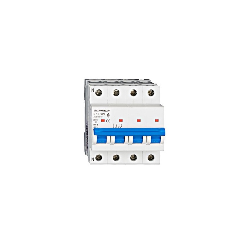 Întreruptor automat modular (MCB) AMPARO 6kA, B 16A, 3P+N