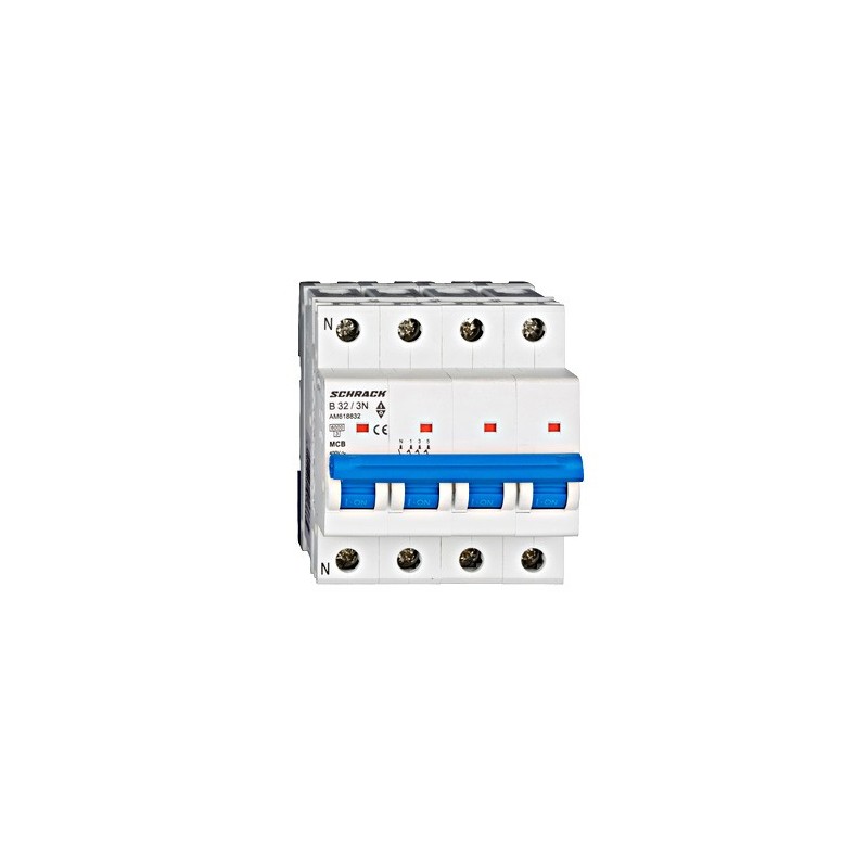 Întreruptor automat modular (MCB) AMPARO 6kA, B 32A, 3P+N