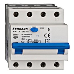 Întreruptor automat+dif. 3+N, AMPARO 6kA, B 16A, 30mA,tip A